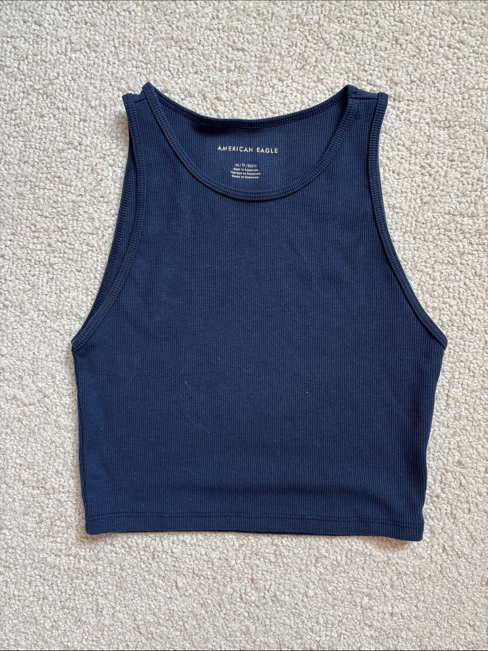 American Eagle Outfitters Navy Ribbed Cropped Tank